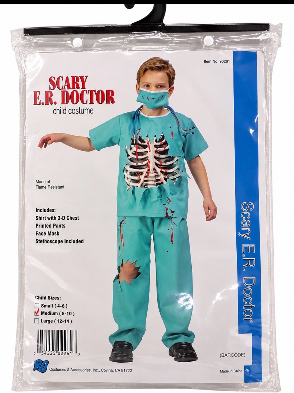 Halloween 🎃 costume scary doctor Kids Costume - Teal size 8 to 10